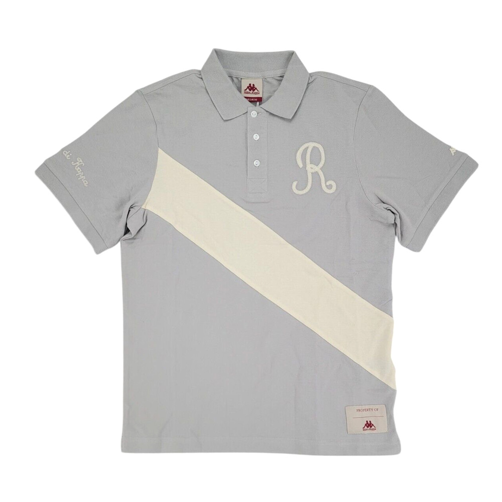 Robe‎ di Kappa Polo Shirt Mens Medium Gray Colorblock Logo Patch NWT Preppy